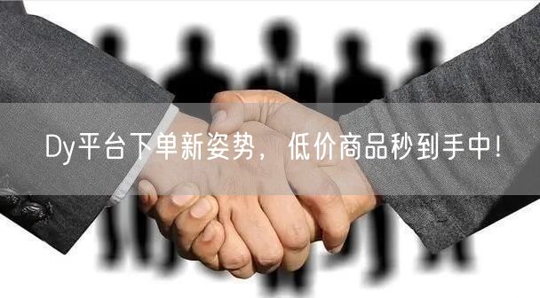 Dy平台下单新姿势，低价商品秒到手中！