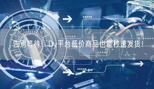 告别等待！Dy平台低价商品也能秒速发货！