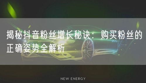 揭秘抖音粉丝增长秘诀：购买粉丝的正确姿势全解析