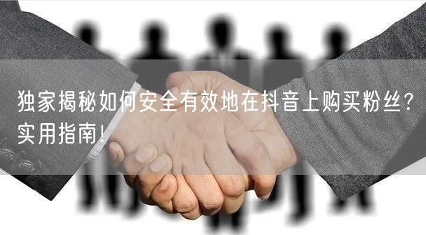 独家揭秘如何安全有效地在抖音上购买粉丝？实用指南！