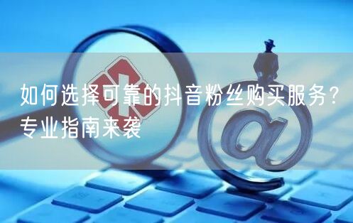 如何选择可靠的抖音粉丝购买服务？专业指南来袭